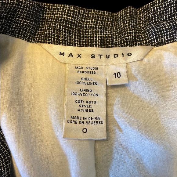Max Studio Authentic Linen Blazer Jacket Silver - Picture 9 of 9